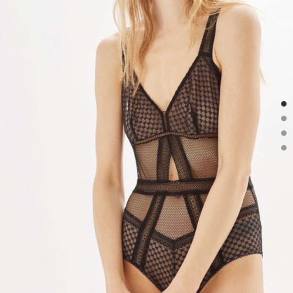 Topshop Circle Mesh Bodysuit